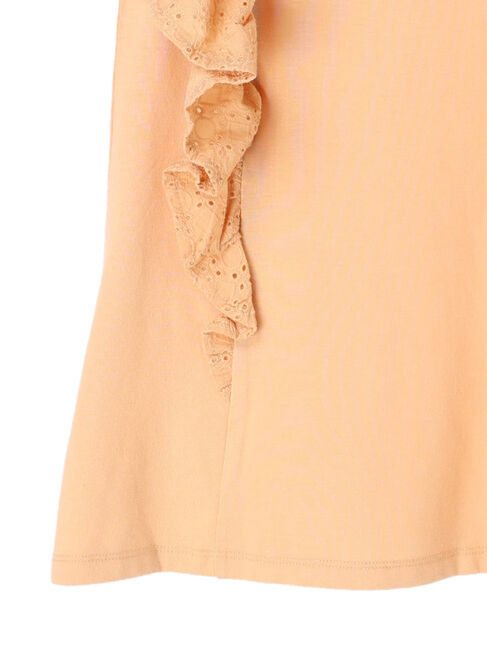 earth music&ecology「袖フリルレースプルオーバー」|Tシャツ・カットソー|