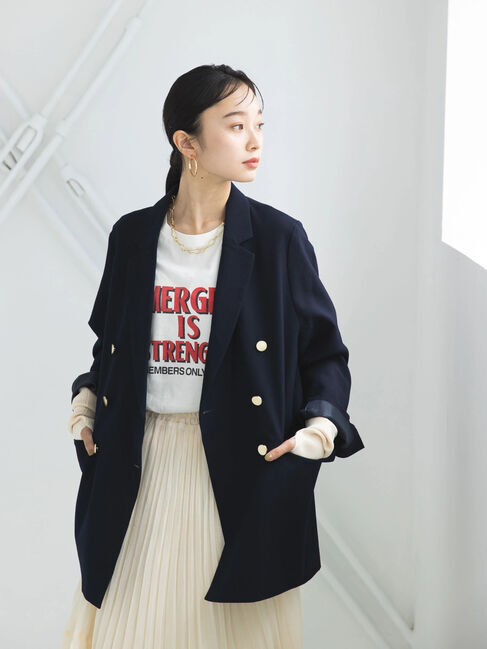 earth music&ecology「テーラードジャケット」|スーツ|ネイビー