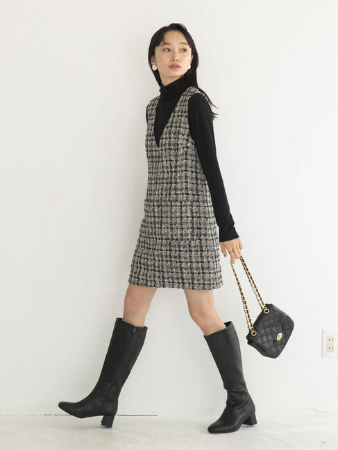 earth music&ecology「ツイードジャンパースカート」|ワンピース|
