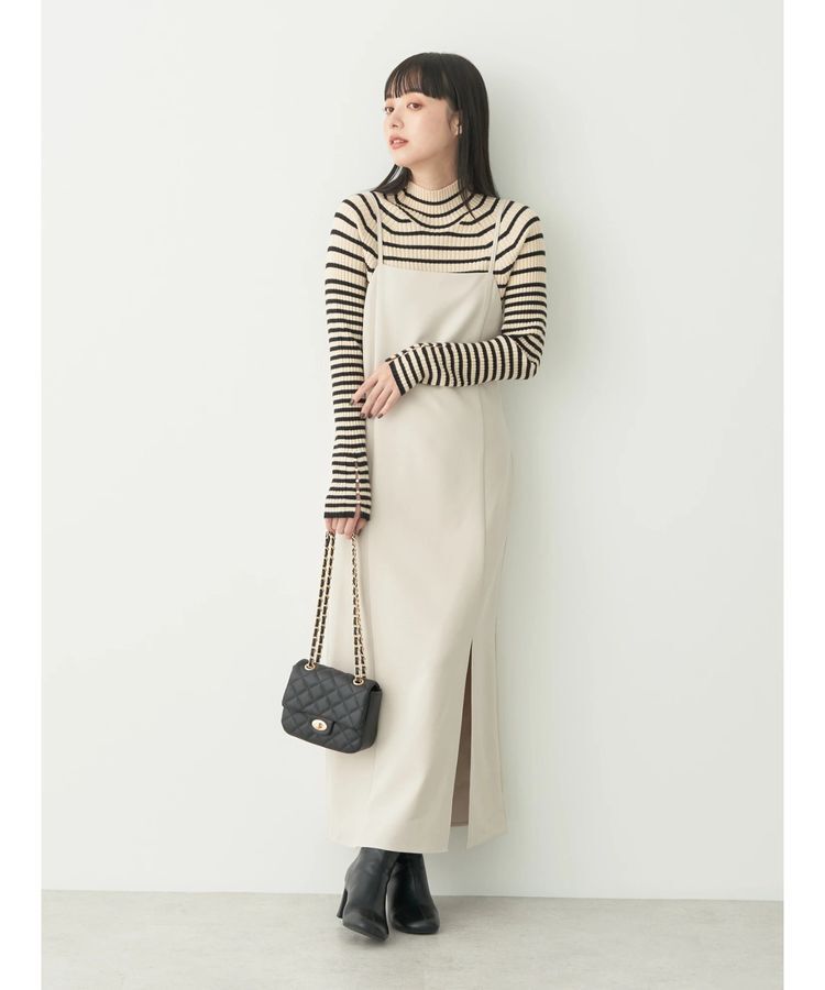 earth music&ecology「Iラインキャミワンピース」|ワンピース|ベージュ