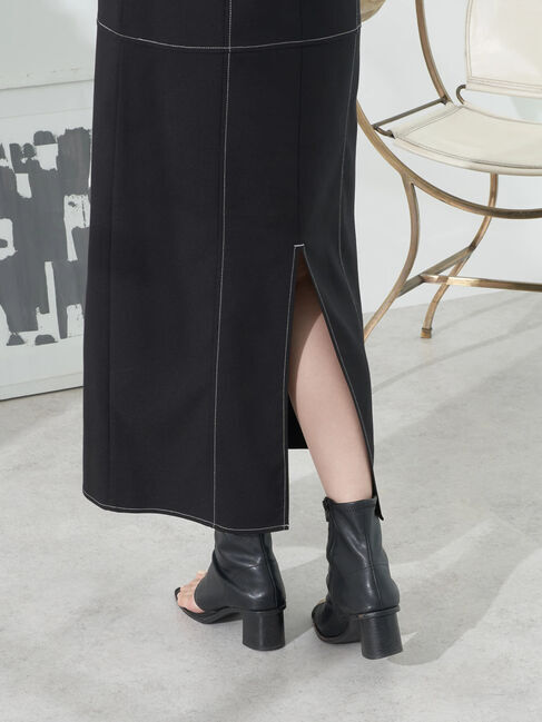 earth music&ecology「配色ステッチパフスリーブワンピース」|ワンピース|