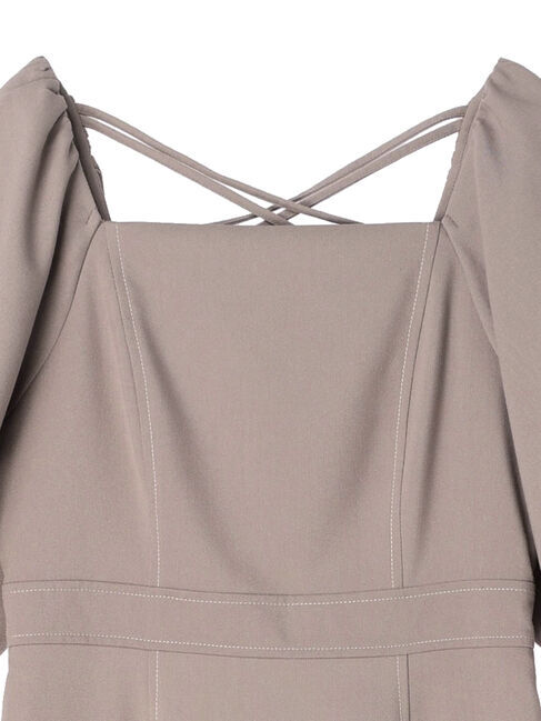 earth music&ecology「配色ステッチパフスリーブワンピース」|ワンピース|