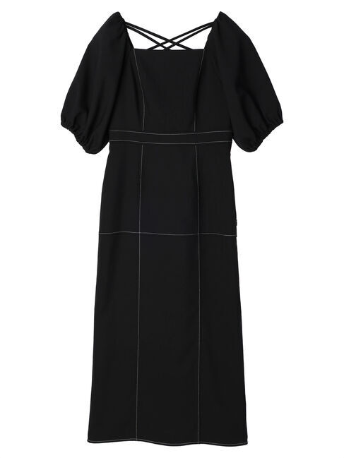 earth music&ecology「配色ステッチパフスリーブワンピース」|ワンピース|