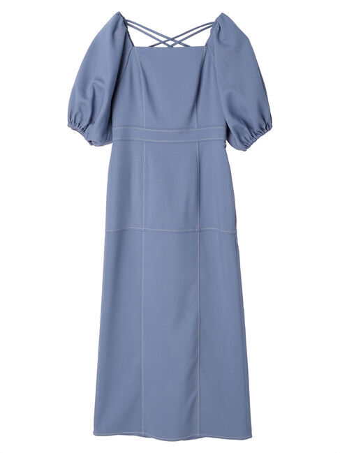 earth music&ecology「配色ステッチパフスリーブワンピース」|ワンピース|