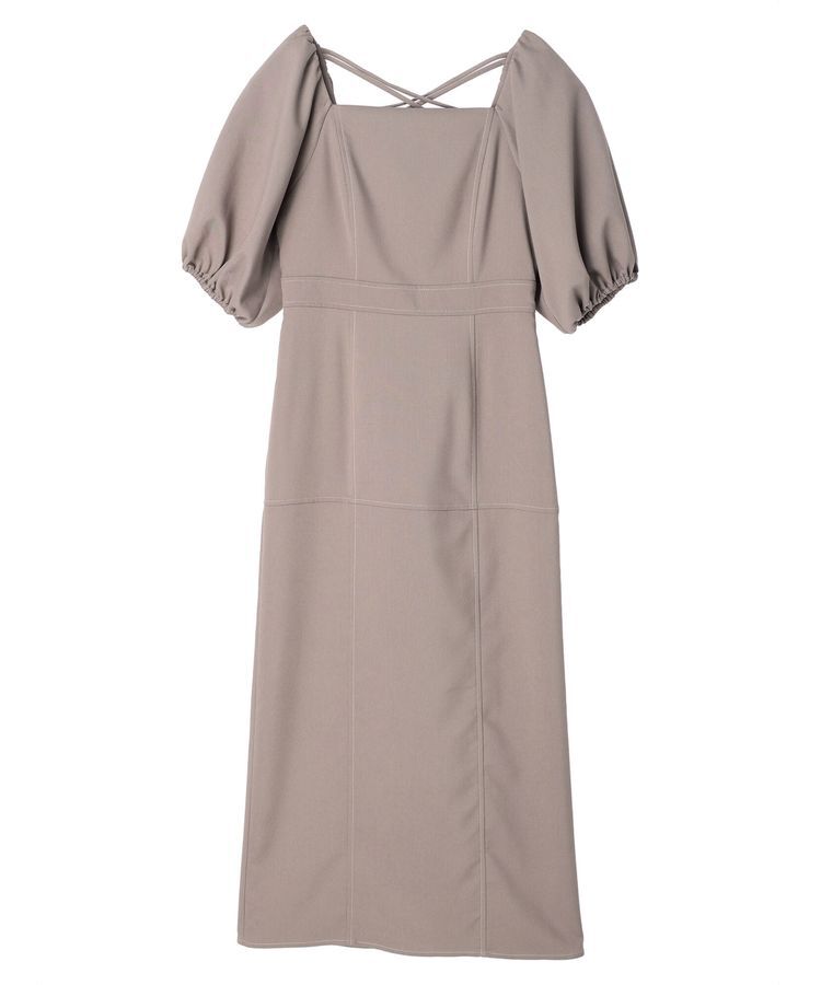 earth music&ecology「配色ステッチパフスリーブワンピース」|ワンピース|