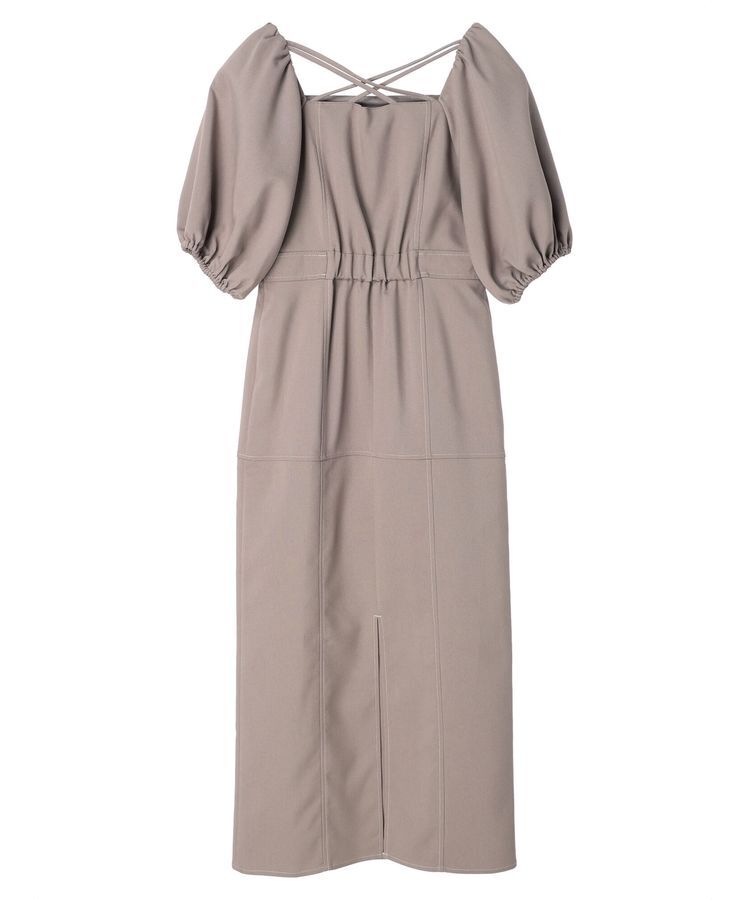 earth music&ecology「配色ステッチパフスリーブワンピース」|ワンピース|