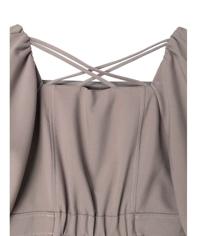 earth music&ecology「配色ステッチパフスリーブワンピース」|ワンピース|