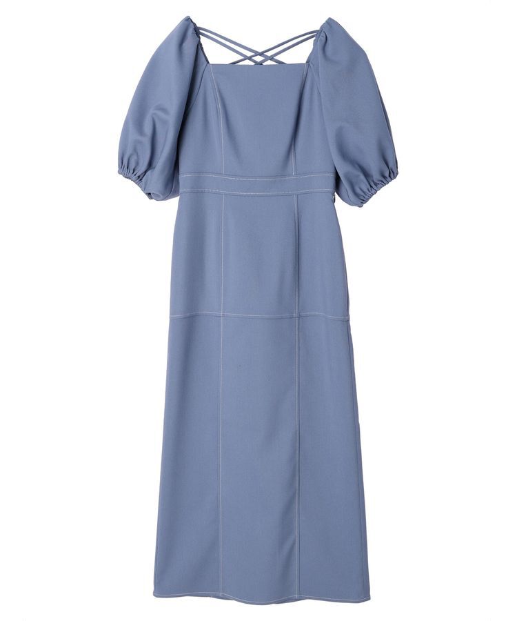 earth music&ecology「配色ステッチパフスリーブワンピース」|ワンピース|