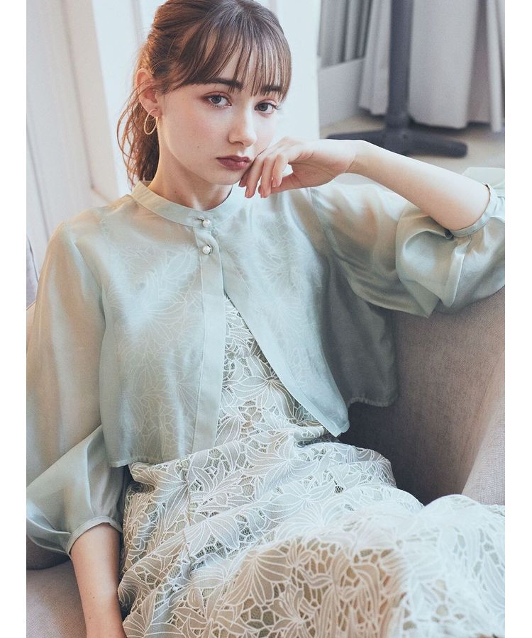 earth music&ecology「SET2点　シアーブラウス+レースキャミワンピース」|ワンピース|