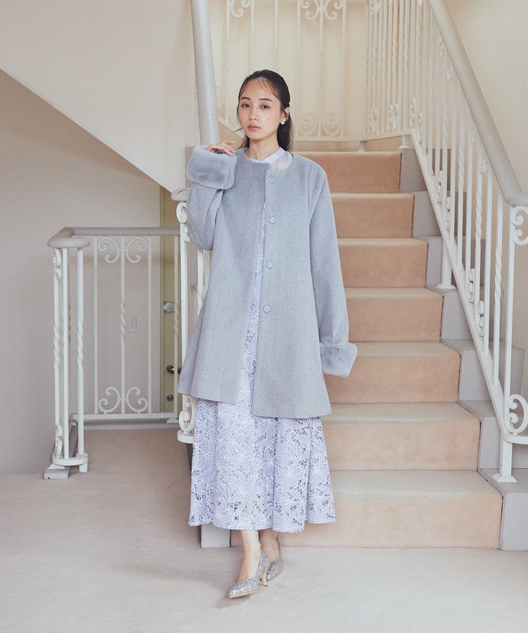 earth music&ecology「SET2点　シアーブラウス+レースキャミワンピース」|ワンピース|