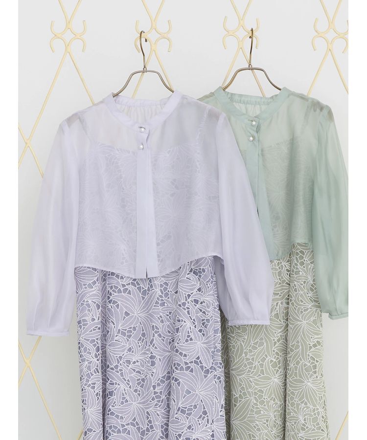 earth music&ecology「SET2点　シアーブラウス+レースキャミワンピース」|ワンピース|