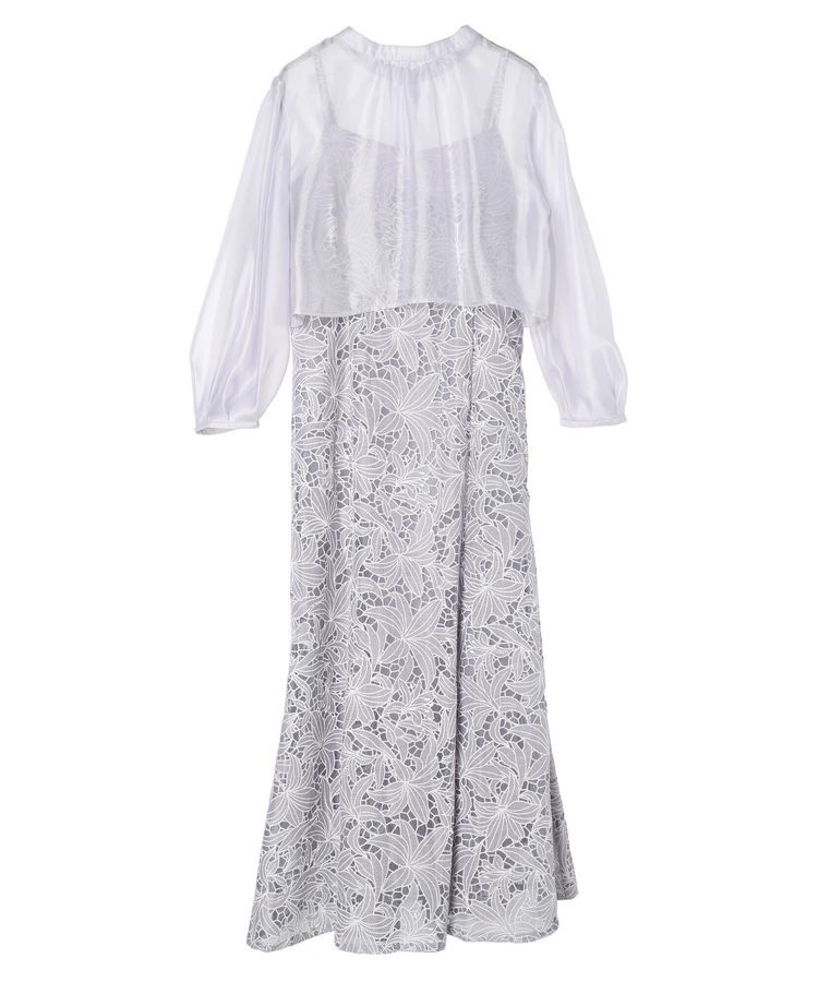 earth music&ecology「SET2点　シアーブラウス+レースキャミワンピース」|ワンピース|