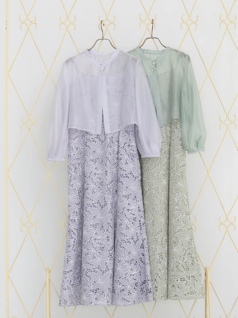 earth music&ecology「SET2点　シアーブラウス+レースキャミワンピース」|ワンピース|