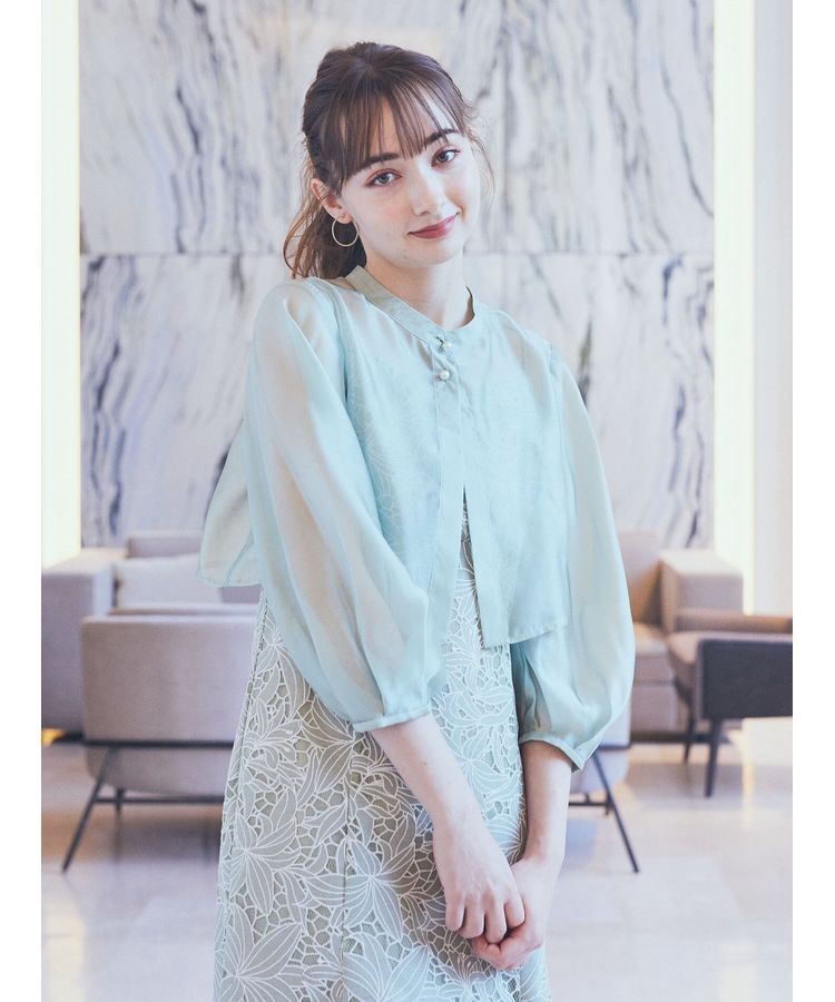earth music&ecology「SET2点　シアーブラウス+レースキャミワンピース」|ワンピース|