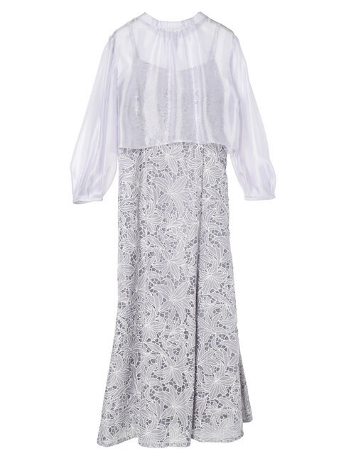 earth music&ecology「SET2点　シアーブラウス+レースキャミワンピース」|ワンピース|