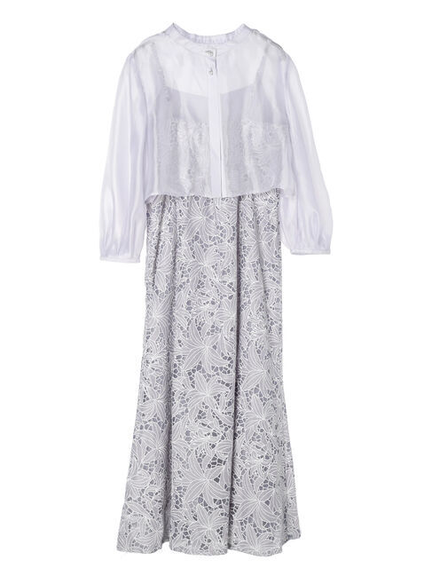 earth music&ecology「SET2点　シアーブラウス+レースキャミワンピース」|ワンピース|