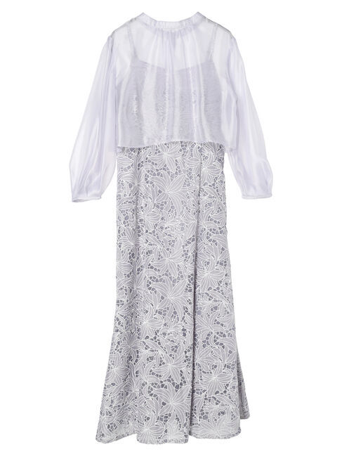 earth music&ecology「SET2点　シアーブラウス+レースキャミワンピース」|ワンピース|