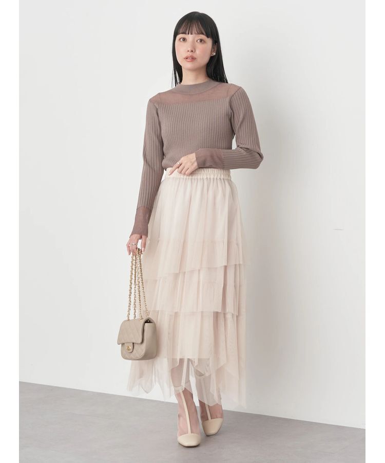 earth music&ecology「部分シアーニットプルオーバー」|ニット・セーター|