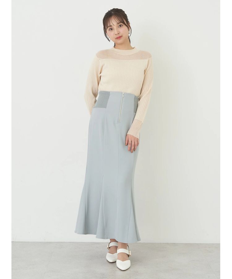 earth music&ecology「部分シアーニットプルオーバー」|ニット・セーター|