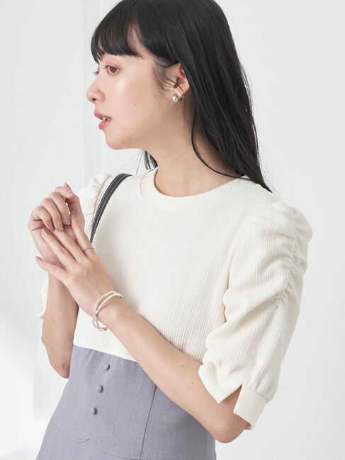 earth music&ecology「リブカットソードッキングワンピース」|ワンピース|