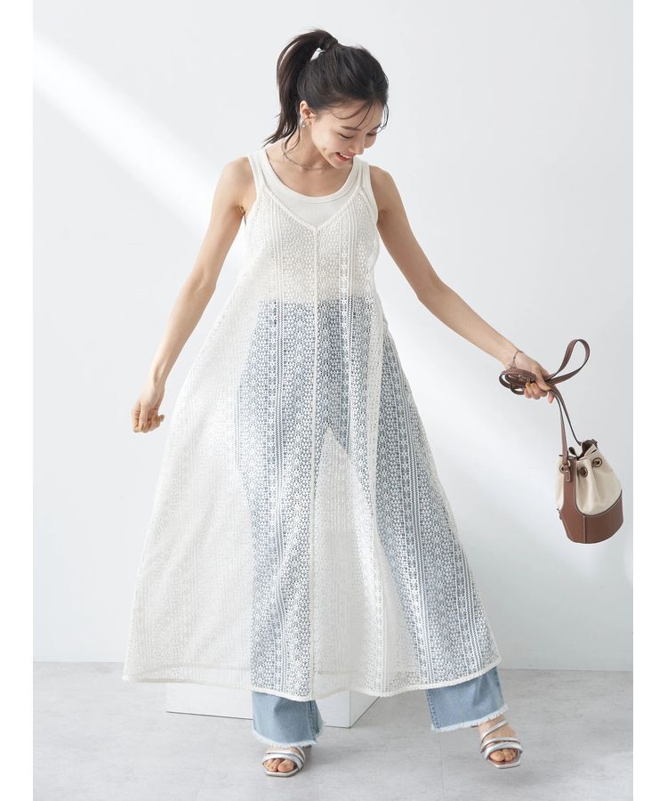 earth music&ecology「レースキャミワンピース」|ワンピース|
