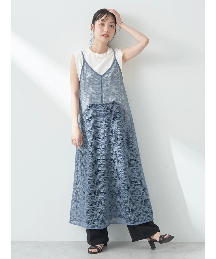 earth music&ecology「レースキャミワンピース」|ワンピース|Blue