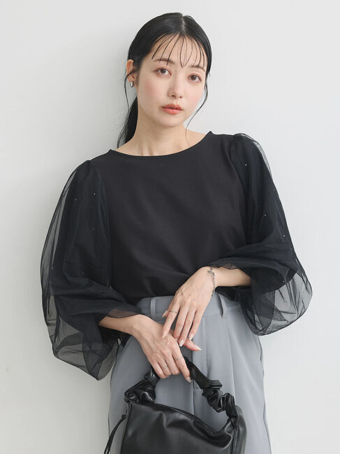 earth music&ecology「キラキラストーンプルオーバー」|Tシャツ・カットソー|