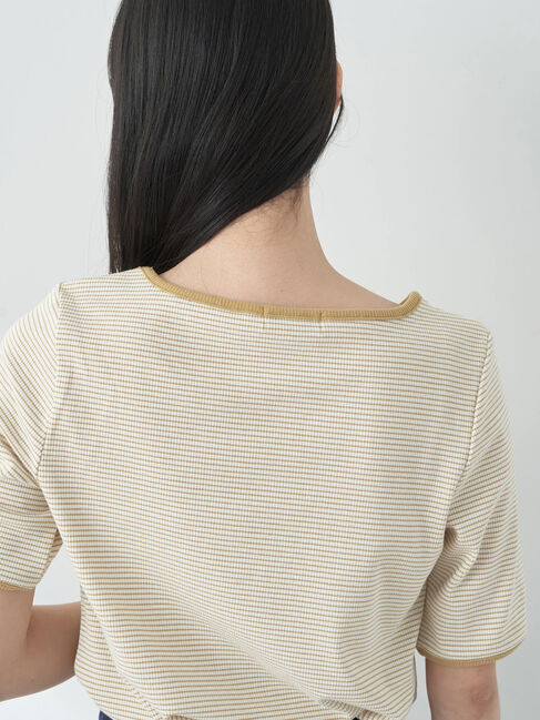 earth music&ecology「マイクロボーダーリブプルオーバー」|Tシャツ・カットソー|