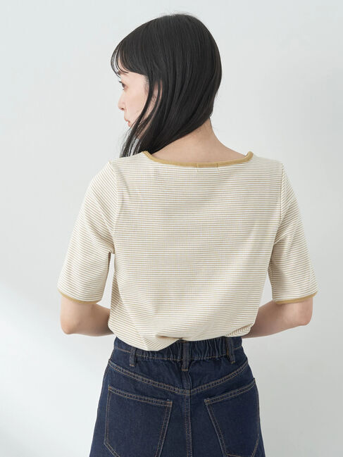 earth music&ecology「マイクロボーダーリブプルオーバー」|Tシャツ・カットソー|