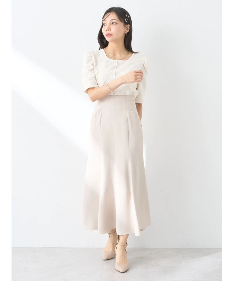 earth music&ecology「パール付きマーメイドスカート」|スカート|