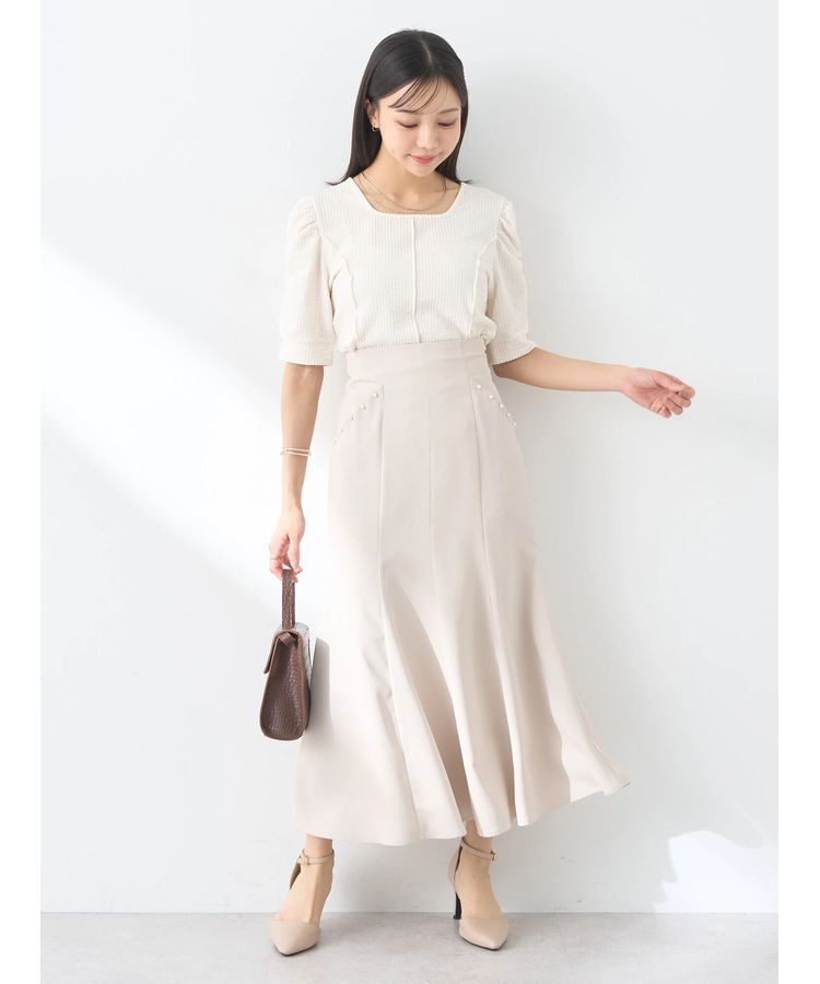 earth music&ecology「パール付きマーメイドスカート」|スカート|