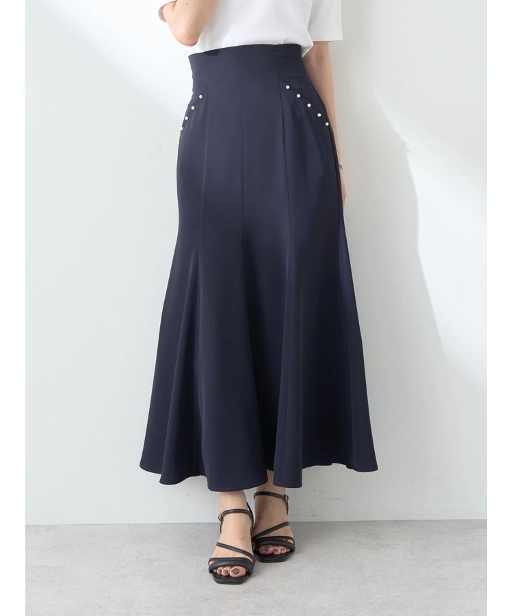 earth music&ecology「パール付きマーメイドスカート」|スカート|Dark Navy