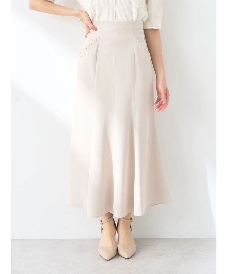 earth music&ecology「パール付きマーメイドスカート」|スカート|Ecru