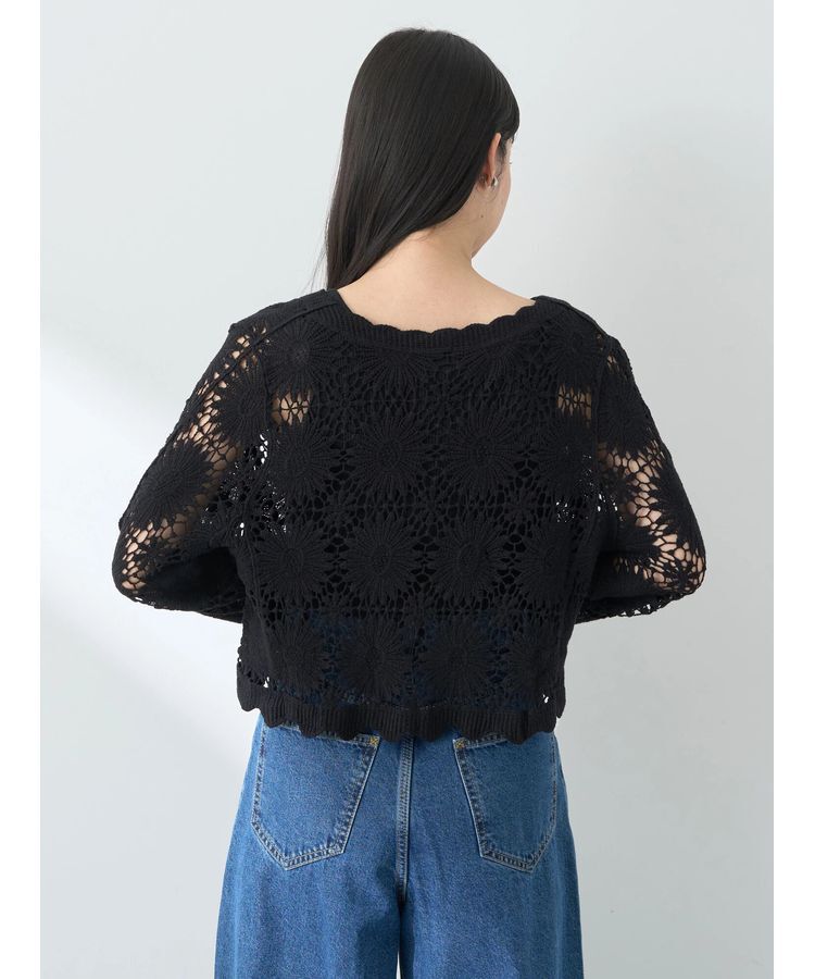 earth music&ecology「クロシェ風カーディガン」|カーディガン|