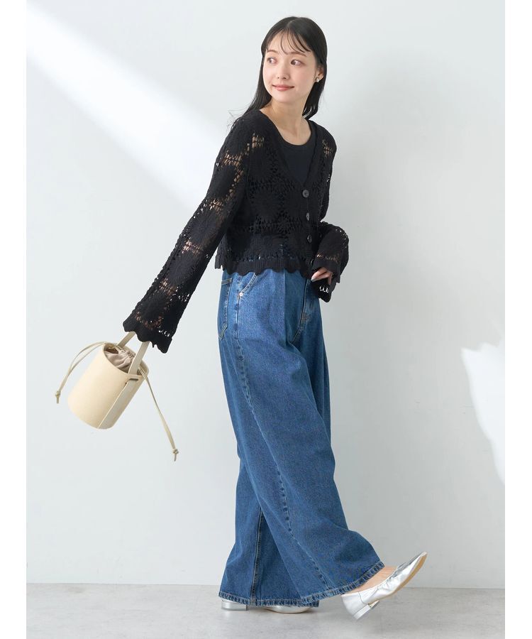 earth music&ecology「クロシェ風カーディガン」|カーディガン|