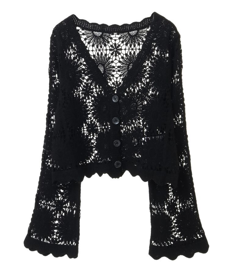 earth music&ecology「クロシェ風カーディガン」|カーディガン|