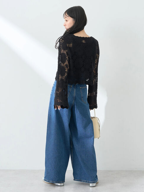 earth music&ecology「クロシェ風カーディガン」|カーディガン|