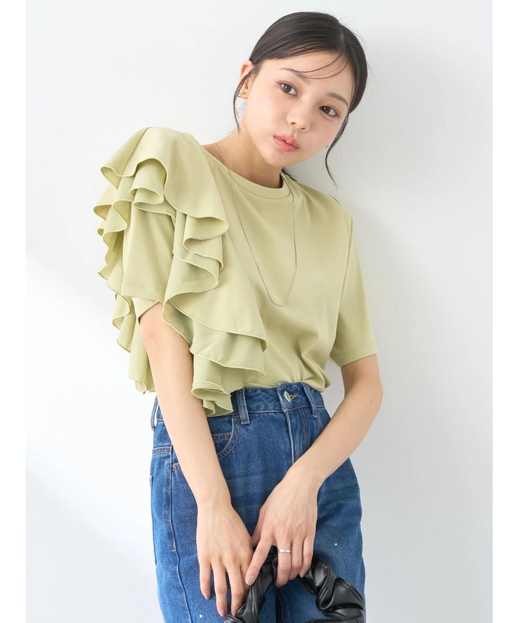 earth music&ecology「アシメフリルプルオーバー」|Tシャツ・カットソー|