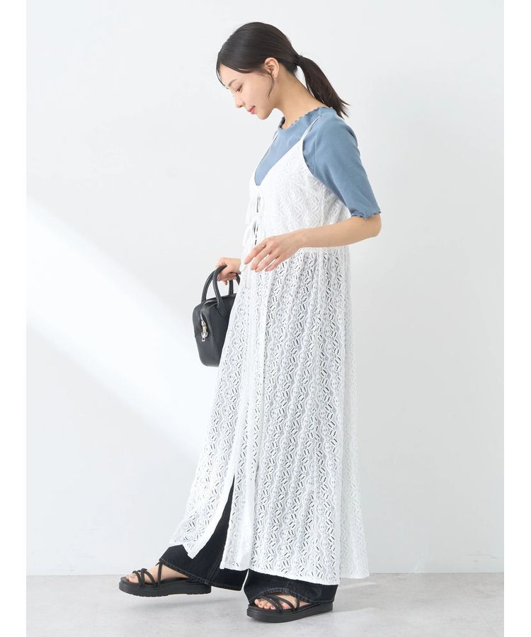 earth music&ecology「フラワーレースキャミワンピース」|ワンピース|