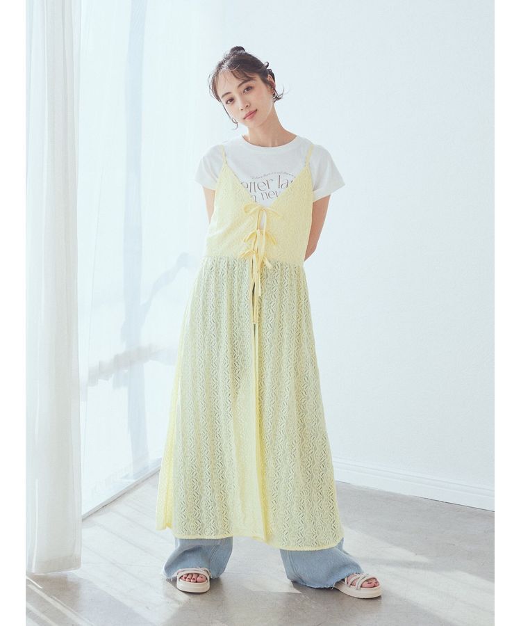 earth music&ecology「フラワーレースキャミワンピース」|ワンピース|