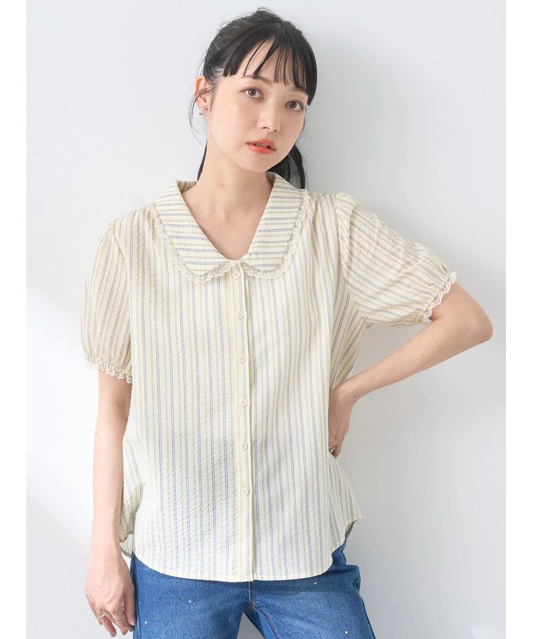 earth music&ecology「ミニパフショートスリーブブラウス」|シャツ・ブラウス|