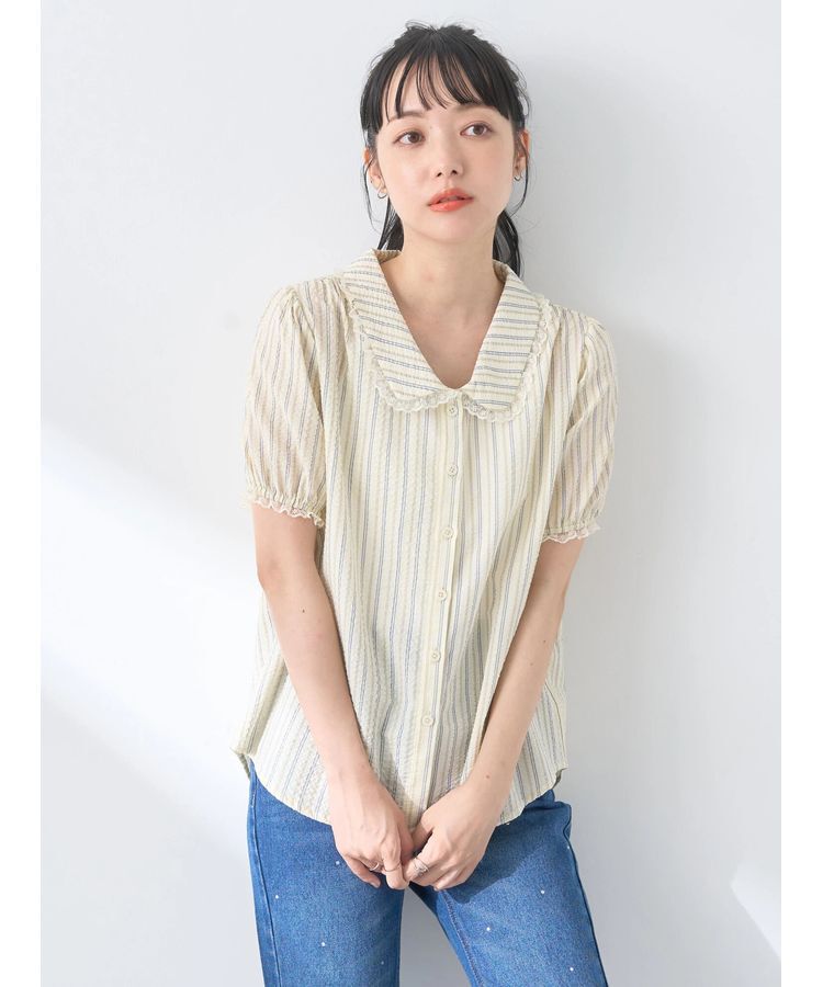 earth music&ecology「ミニパフショートスリーブブラウス」|シャツ・ブラウス|