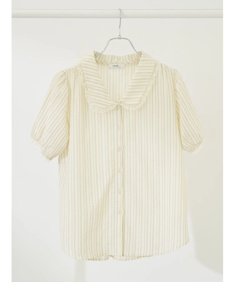 earth music&ecology「ミニパフショートスリーブブラウス」|シャツ・ブラウス|Mint