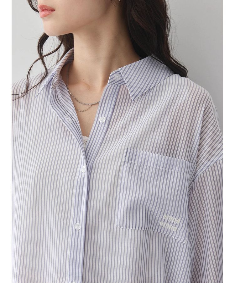 earth music&ecology「袖スリットリボンロングシャツ」|シャツ・ブラウス|