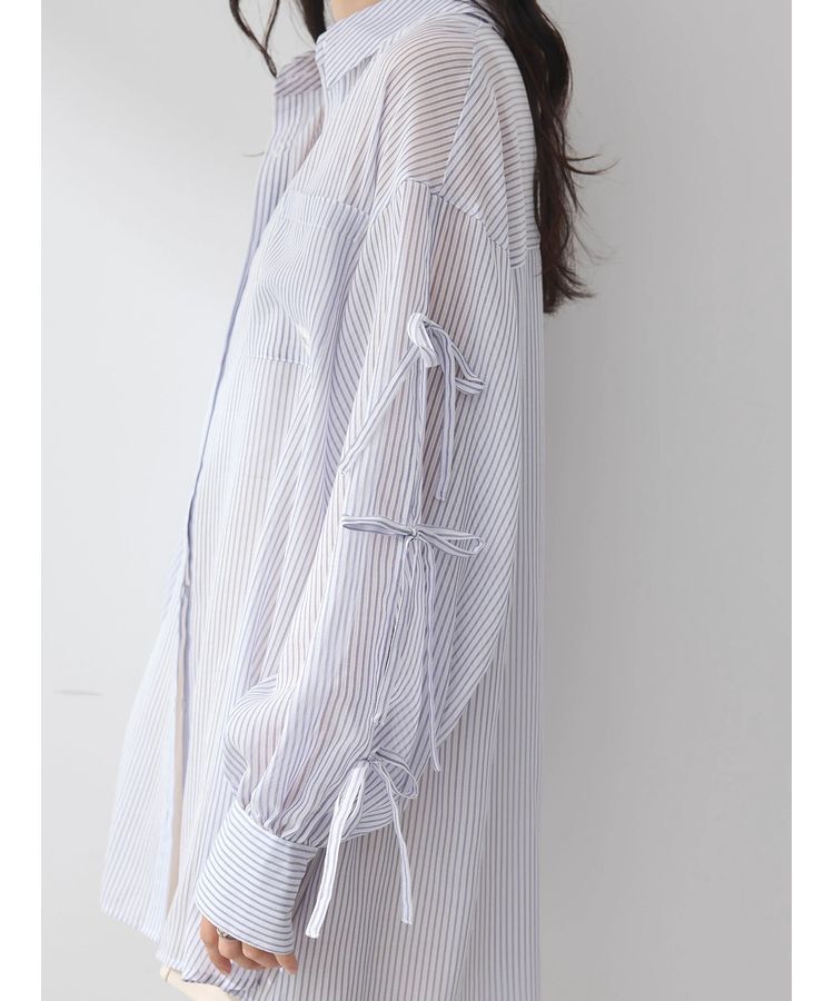 earth music&ecology「袖スリットリボンロングシャツ」|シャツ・ブラウス|