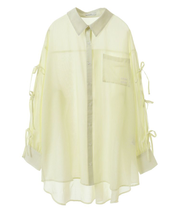 earth music&ecology「袖スリットリボンロングシャツ」|シャツ・ブラウス|