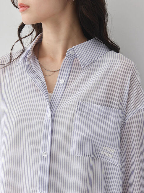 earth music&ecology「袖スリットリボンロングシャツ」|シャツ・ブラウス|