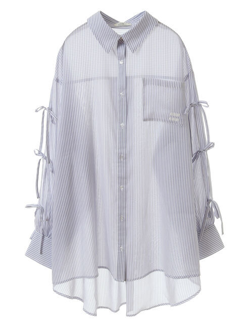 earth music&ecology「袖スリットリボンロングシャツ」|シャツ・ブラウス|