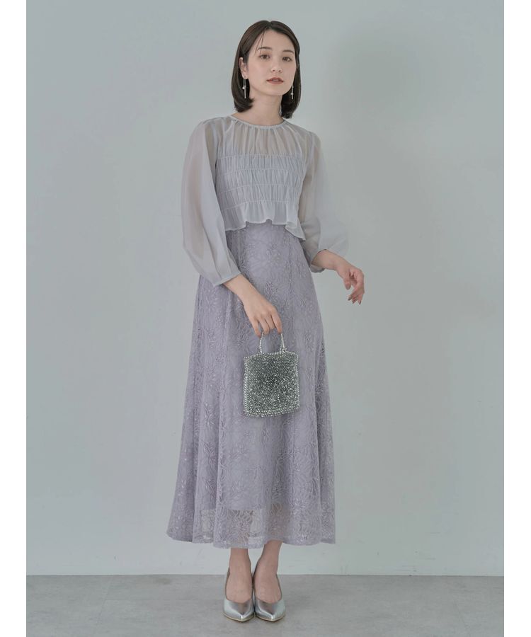 earth music&ecology「SET2点シースルーブラウス付きキャミワンピース」|ワンピース|