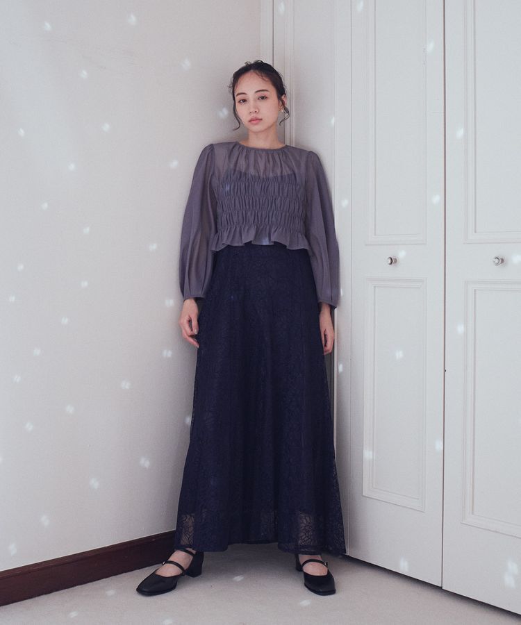 earth music&ecology「SET2点シースルーブラウス付きキャミワンピース」|ワンピース|